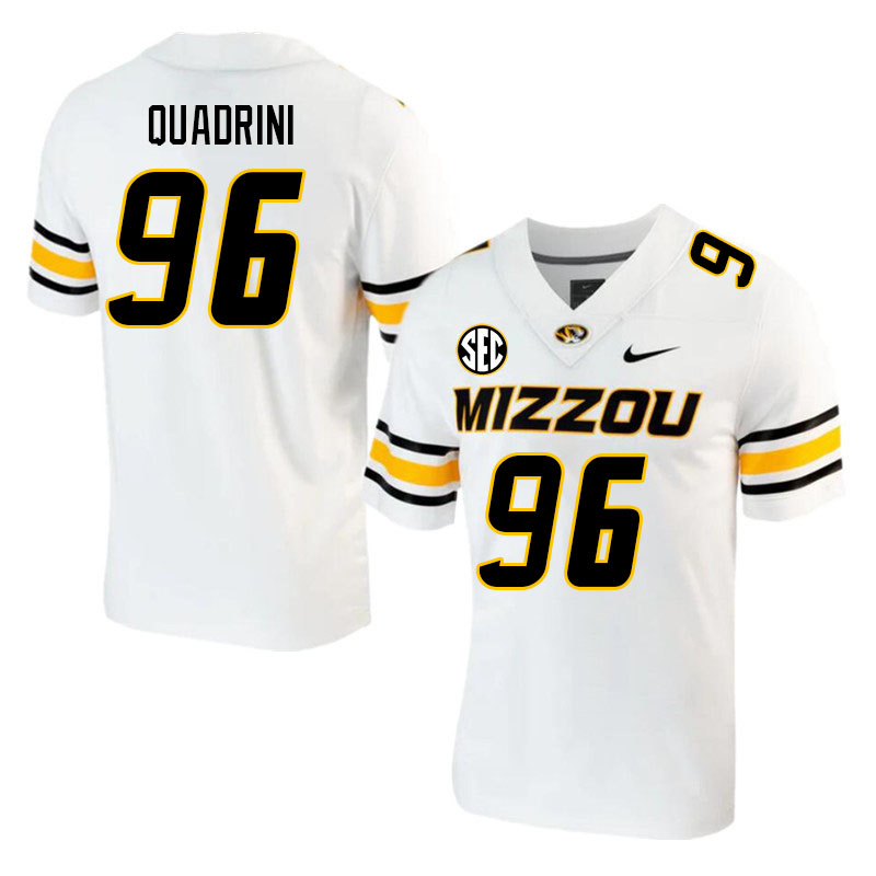 Men #96 Nick Quadrini Missouri Tigers College 2023 Football Stitched Jerseys Sale-White